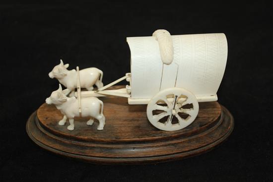 Three Indian Company School ivory groups and four graduated ivory elephant figures, 19th / early 20th century, 3.3cm - 16cm